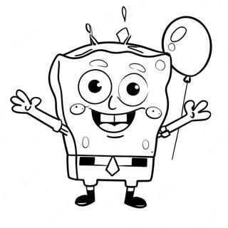 Spongebob With Colorful Balloons Coloring Page 41893-33627