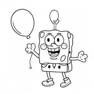 Spongebob With Colorful Balloons Coloring Page 41893-33628