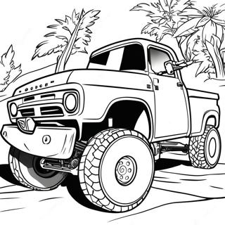 Custom Lifted Dodge Truck Coloring Page 41953-33655