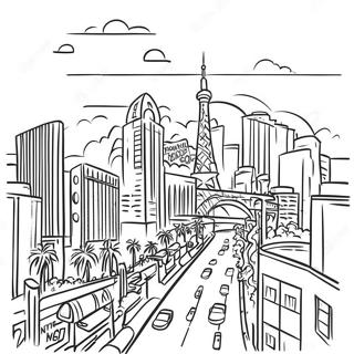 Vibrant Las Vegas Strip Coloring Page 41983-33682