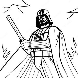 Darth Vader In Battle Coloring Page 42003-33696