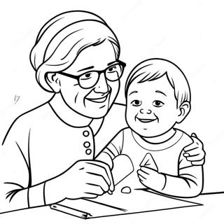 Grandma And Granddaughter Coloring Page 42012-33702