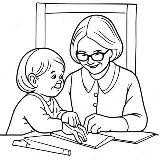 Grandma And Granddaughter Coloring Page 42012-33704