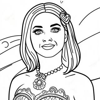 Katy Perry In Colorful Costume Coloring Page 42033-33718