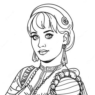 Katy Perry In Colorful Costume Coloring Page 42033-33719