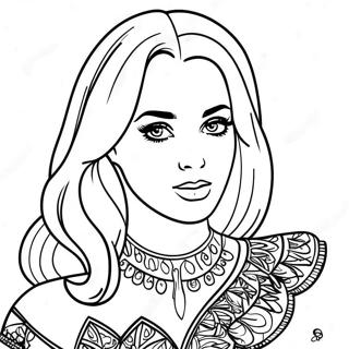 Katy Perry In Colorful Costume Coloring Page 42033-33720