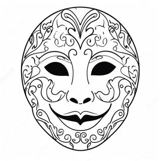 Spooky Halloween Mask Template Coloring Page 42042-33726