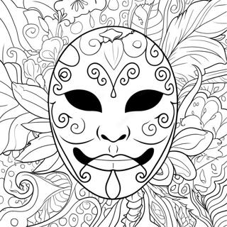 Spooky Halloween Mask Template Coloring Page 42042-33728