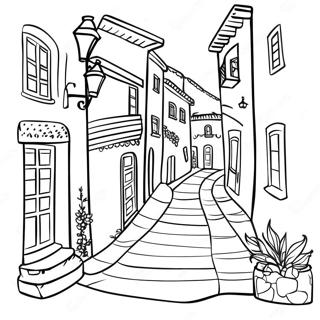 Charming Portuguese Village Coloring Page 42053-33737