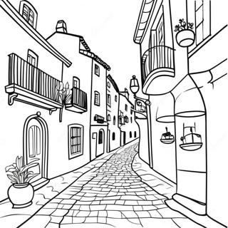 Charming Portuguese Village Coloring Page 42053-33739