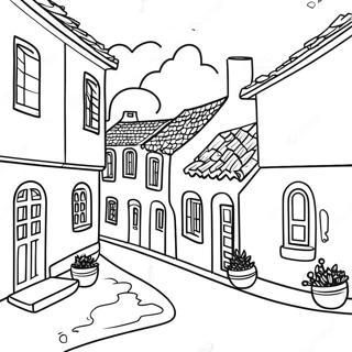 Charming Portuguese Village Coloring Page 42053-33740