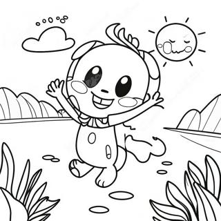 Cheerful Summer Solstice Celebration Coloring Page 42103-33774