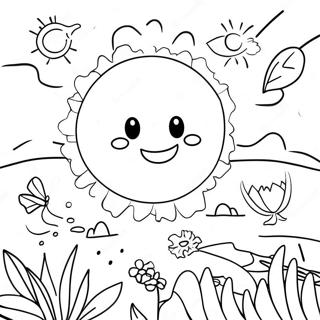 Cheerful Summer Solstice Celebration Coloring Page 42103-33775