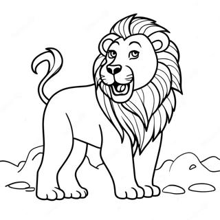 Majestic Lion Roaring Coloring Page 42143-33810