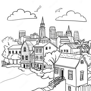 Charming Charleston Skyline Coloring Page 42163-33825