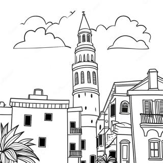 Charming Charleston Skyline Coloring Page 42163-33827