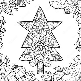 Sparkling Christmas Tree Star Coloring Page 42203-33858