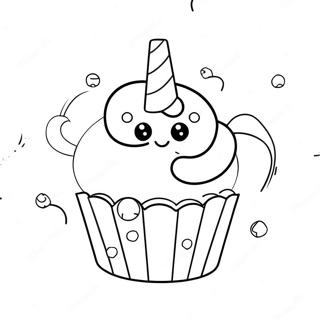 Unicorn Cupcake Coloring Pages