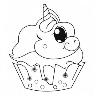 Sparkly Unicorn Cupcake Coloring Page 42213-33862