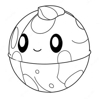 Cute Pokeball With Smiling Face Coloring Page 4222-3543