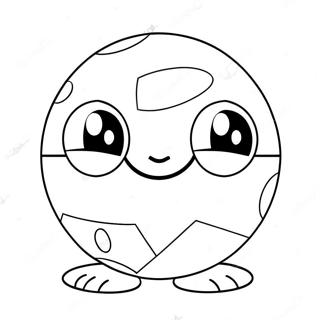 Cute Pokeball With Smiling Face Coloring Page 4222-3544