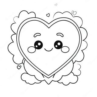 Kawaii Valentine S Day Heart Coloring Page 42262-33902