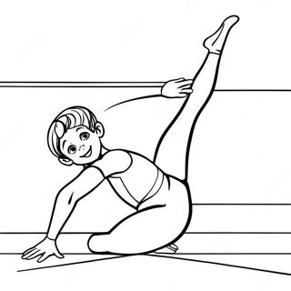 Flexible Gymnast Performing Split Coloring Page 422-338