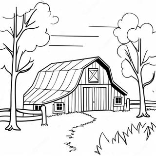 Barn Coloring Page 4231-3556