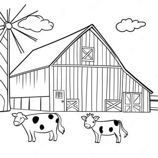 Rustic Barn With Animals Coloring Page 4232-3550