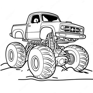 Monster Mud Truck Racing Coloring Page 42413-34029