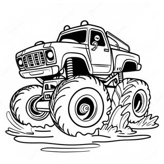 Monster Mud Truck Racing Coloring Page 42413-34030