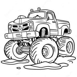 Monster Mud Truck Racing Coloring Page 42413-34032