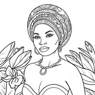 Black Woman For Adults Coloring Pages