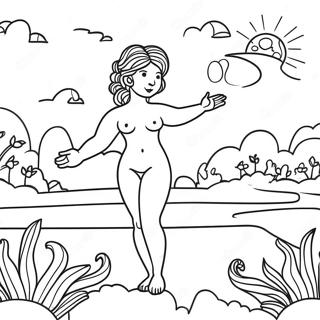 Beautiful Venus Landscape Coloring Page 42433-34041