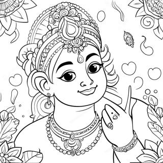 Krishna Coloring Page 42442-34052