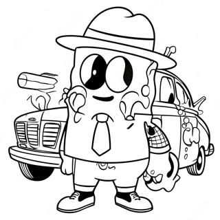 Gangster Spongebob Coloring Page 42472-34070