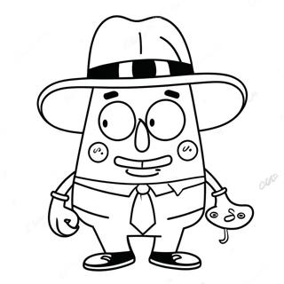 Gangster Spongebob With A Cool Hat Coloring Page 42473-34073