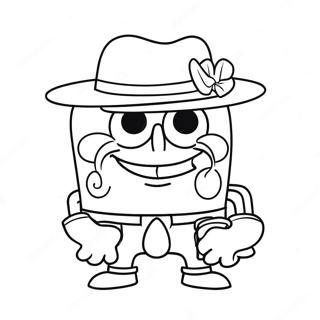 Gangster Spongebob With A Cool Hat Coloring Page 42473-34074