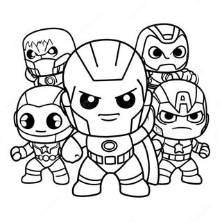 Cute Chibi Avengers Team Coloring Page 42482-34083