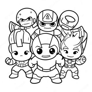 Cute Chibi Avengers Team Coloring Page 42482-34084