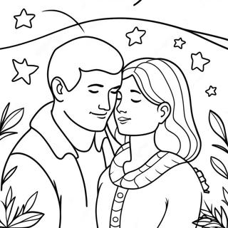 Sweetheart Couple Under The Stars Coloring Page 42493-34089