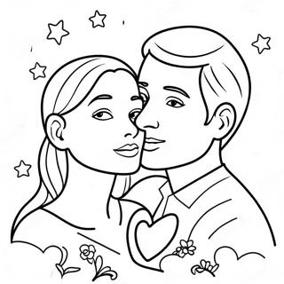 Sweetheart Couple Under The Stars Coloring Page 42493-34091