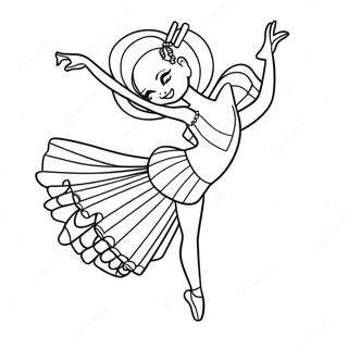 Barbie Ballerina In A Graceful Pose Coloring Page 42502-34095