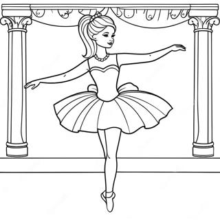 Barbie Ballerina In A Graceful Pose Coloring Page 42502-34096