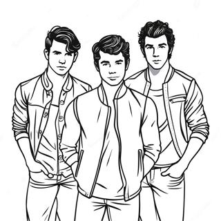 Jonas Brothers Group Coloring Page 42522-34112