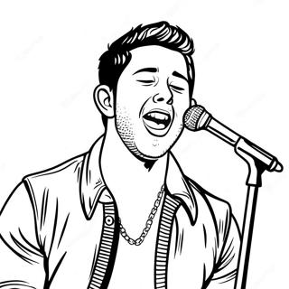 Nick Jonas Singing Coloring Page 42523-34115