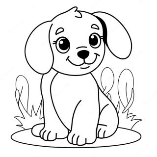 Playful Puppy Coloring Page 4252-3570