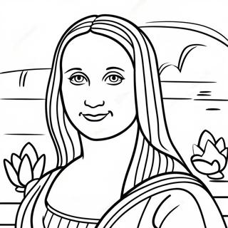 Mona Lisa Classic Portrait Coloring Page 42552-34135