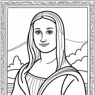 Mona Lisa With Colorful Background Coloring Page 42553-34137