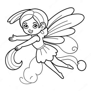 Magical Rainbow Fairy In Flight Coloring Page 42583-34162